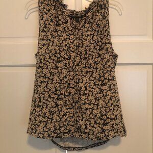 Nylon Black and Beige/Peach sleeveless top